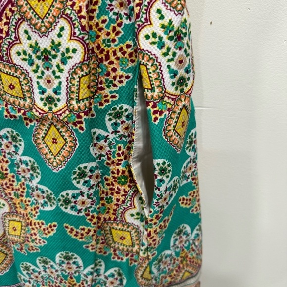 Nine West Sleeveless Printed Shift Dress Size 4 Keyhole Front Cotton - Picture 5 of 8